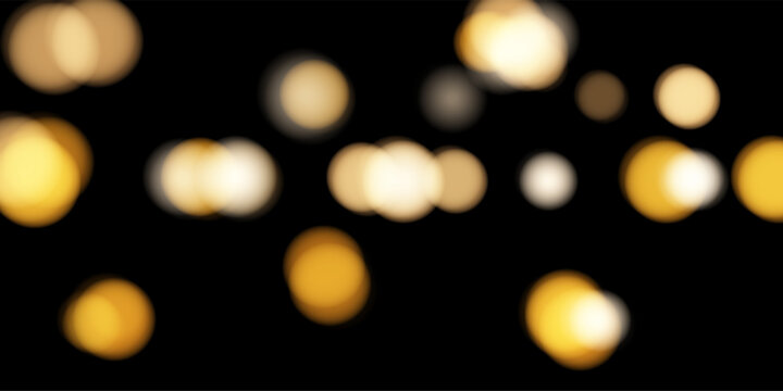 Gold Luxury Bokeh Background, Shiny Festive Lights on Dark