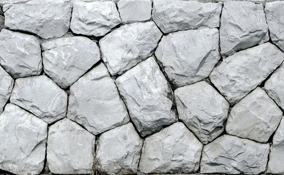 Gray Stone Wall Texture Background Rustic Rock Masonry Retaining Surface