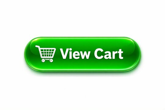 Green shopping cart button labeled view cart for online purchases