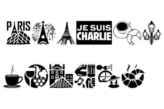 hand drawing  paris in black and white