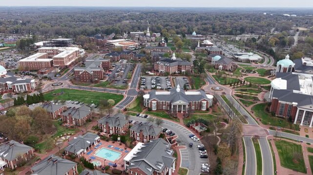 aerial pullout high above high point university