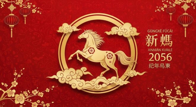 Chinese new year 2056 robot with fireworks illustration