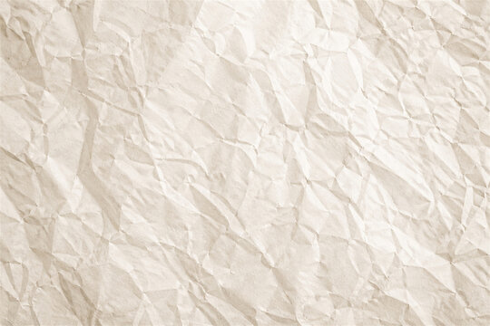 Soft beige crumpled paper texture background with delicate wrinkles subtle shadows natural fibers neutral craft surface and empty space for stationery packaging scrapbook and minimalist design