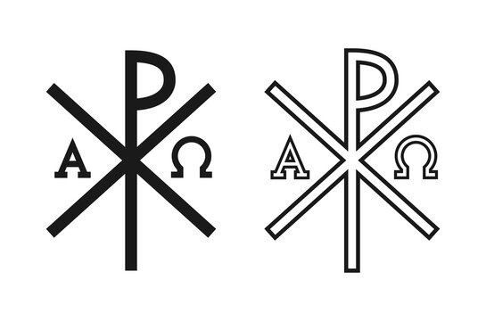 WebChi Rho symbol. Jesus christ monogram. Christogram sign. Christianity icon. Vector illustration image.