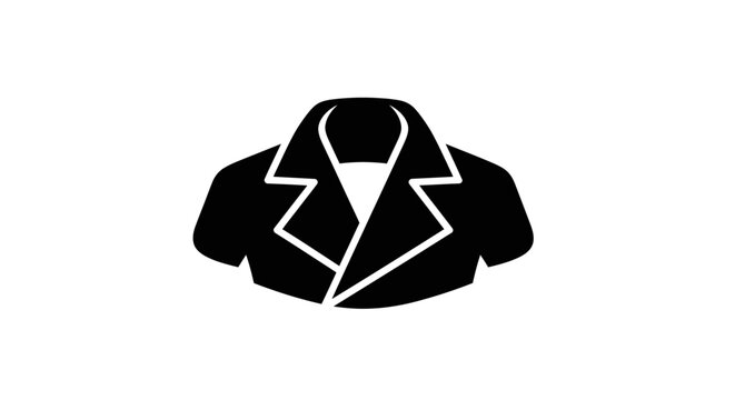 Black Business Suit Jacket Silhouette Icon.