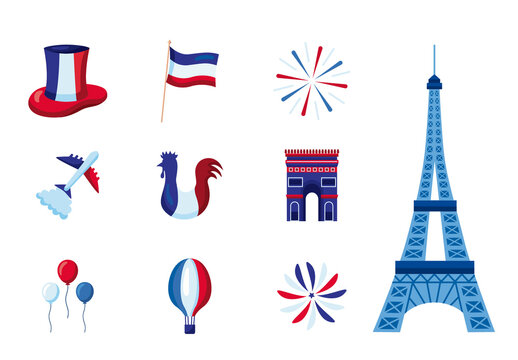 Bastille Day Illustration Set