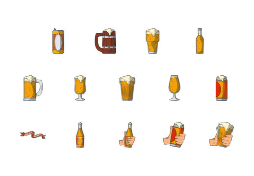 Beer Drinks Illustration Set