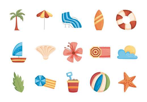 Beach Summer Illustration Set
