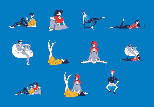 Chilling Lifestyle Illustration Set