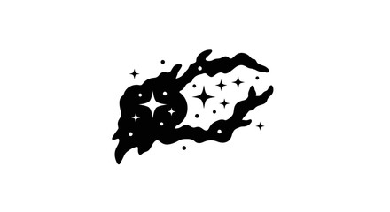 Fototapeta premium Black silhouette of celestial starry night.