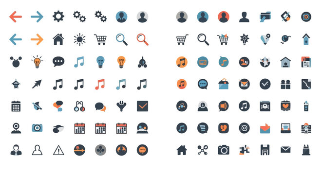Collection of various web icons.