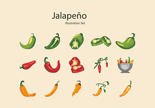 Jalapeno Illustration Set
