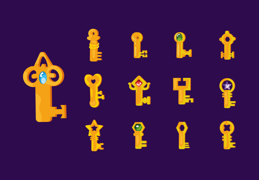 Gamer Key Illustration Set