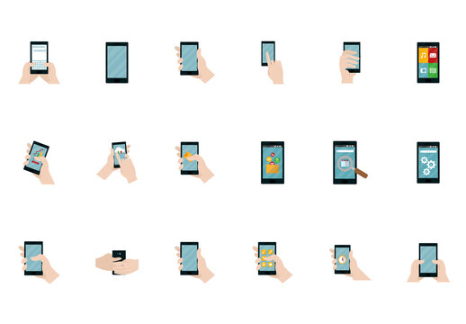 Smartphone Touch Illustration Set