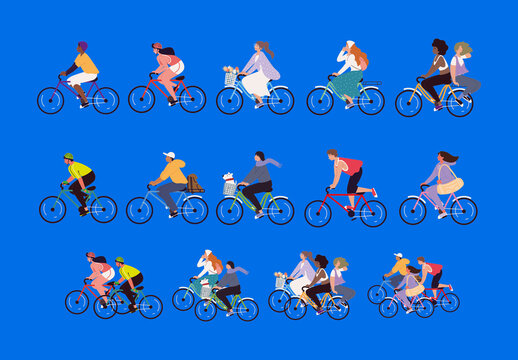 Cycling Illustration Set