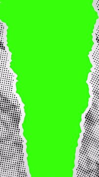 Paper Tear Reveal Center Transition Green Screen Overlay Ripped Torn Opening Effect 4K Video
