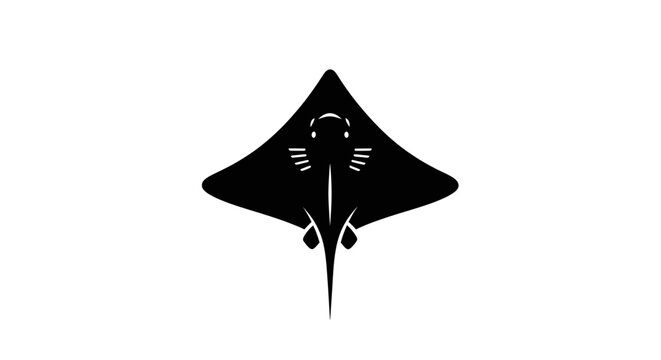 Black stingray fish swimming underwater.