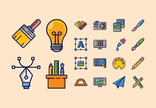 Creative Tools Illustration Set