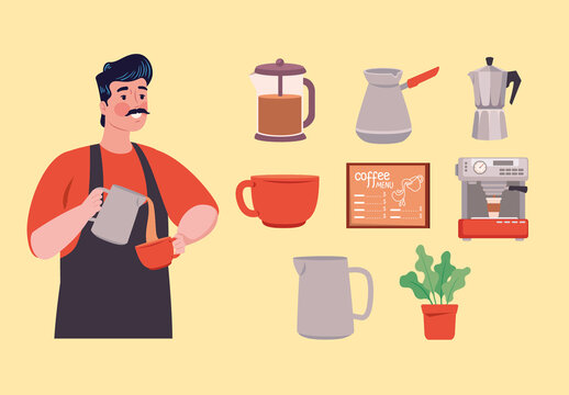 Coffee Shop Illustration Set