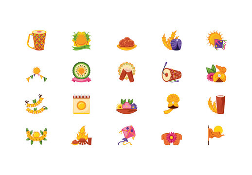 Indian Cultural Festival Illustration Set