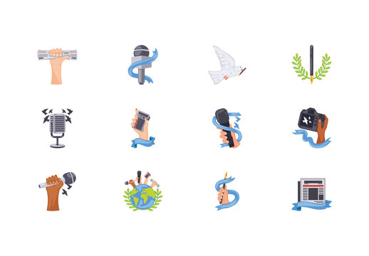 Journalism Media Illustration Set