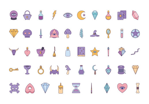 Magic Witchcraft Mystic Illustration Set