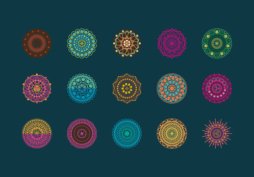 Ornamental Mandala Illustration Set