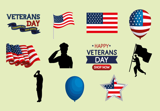 Veterans Day Illustration Set