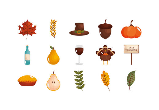 Thanksgiving Autumn Icon Set