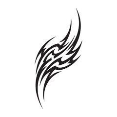 Fototapeta premium Tribal tattoo design with sharp flame curves vector illustration isolated on white background
