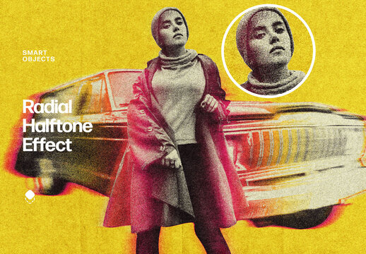 Radial Photo Effect &ndash; Halftone for Album Cover & Social Media (PSD)