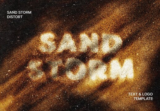 Sand Storm Text Effect &ndash; Distortion Typography for Logo, Poster & Branding (PSD)