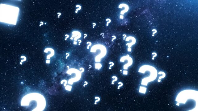 Space with glowing question marks for outdoor lifestyle brands and nature documentaries