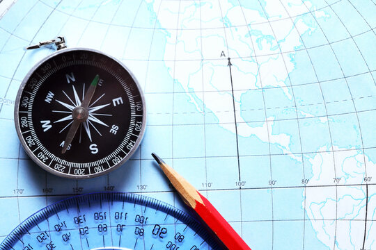 Compass On Map