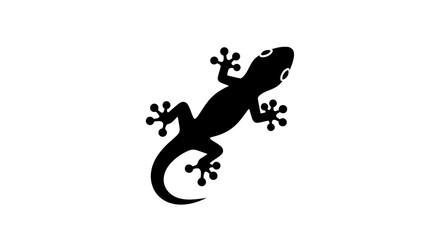 Obraz premium Black silhouette of a small lizard.