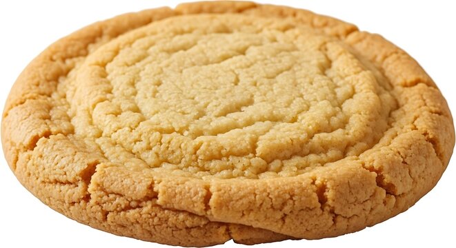 close-up of a plain cookie on white background. plain cookie
