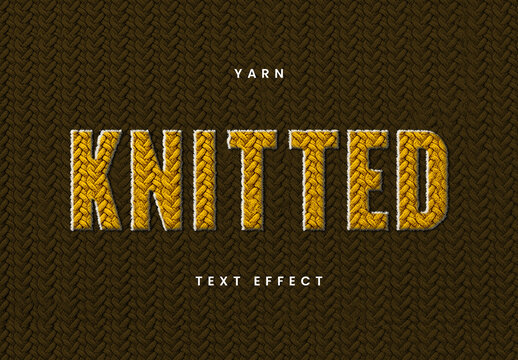 Yarn Knitted Text Effect