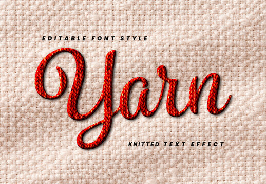 Yarn Knitted Script Text Effect