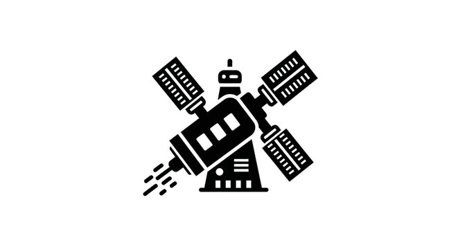 Black windmill icon with motion lines.