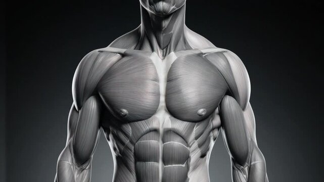 Human muscle anatomy and function explained through 3D animations in a clear style