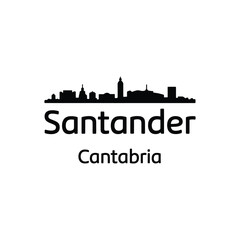 Obraz premium santander skyline silhouette on white background high quality