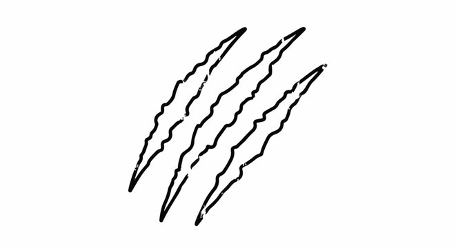 Jagged claw marks slashed across a white background