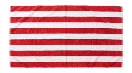 Red white striped beach towel isolated on transparent background png © Rennyks
