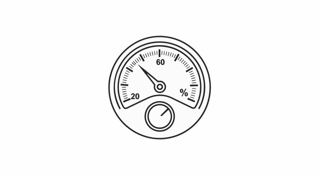 Circular dial gauge measuring percentage