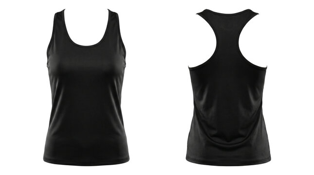 Black racerback tank top mockup isolated on transparent background png