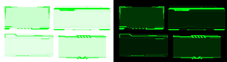PNG image of Collection of futuristic digital interface elements with vibrant green accents on transparent background © Nurun Nahar