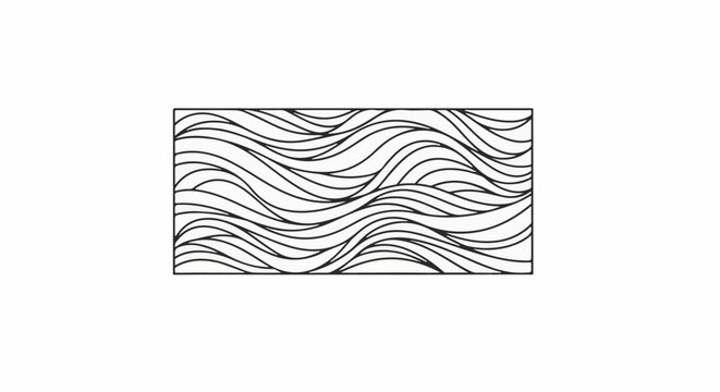 Abstract pattern of overlapping, flowing, black lines on a white background