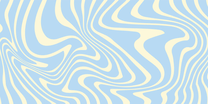 A minimal wavy abstract background with pastel blue and cream colors, inspired by 60s and 70s retro style.Vector illustration.