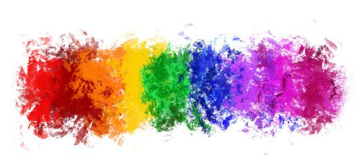 Obraz premium Isolated Rainbow Gradient Paint Brush Stroke with Textured Artistic Effect