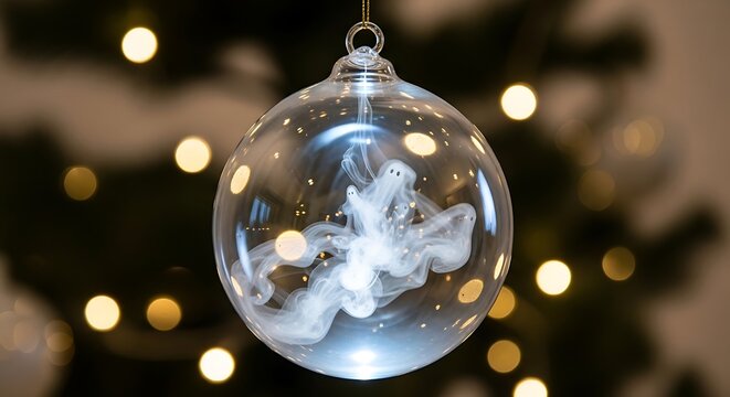 Glass Christmas Ornament with Snowflake Inside.